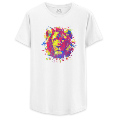 Painted Lion Drop Cut Tee