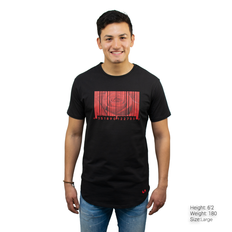 Rose Barcode Drop Cut Tee