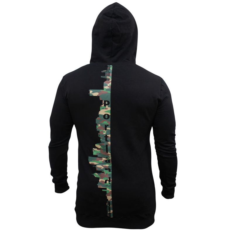 Portland Skyline Long Line Hoodie