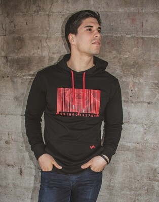 Rose Barcode Long Line Hoodie
