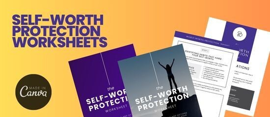 Self-Worth Protection Worksheets, PDF Printable, Customizable Canva template, NLP E-Book