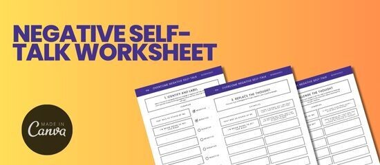 Negative Self-Talk Worksheets Template & NLP Book About Reframing
