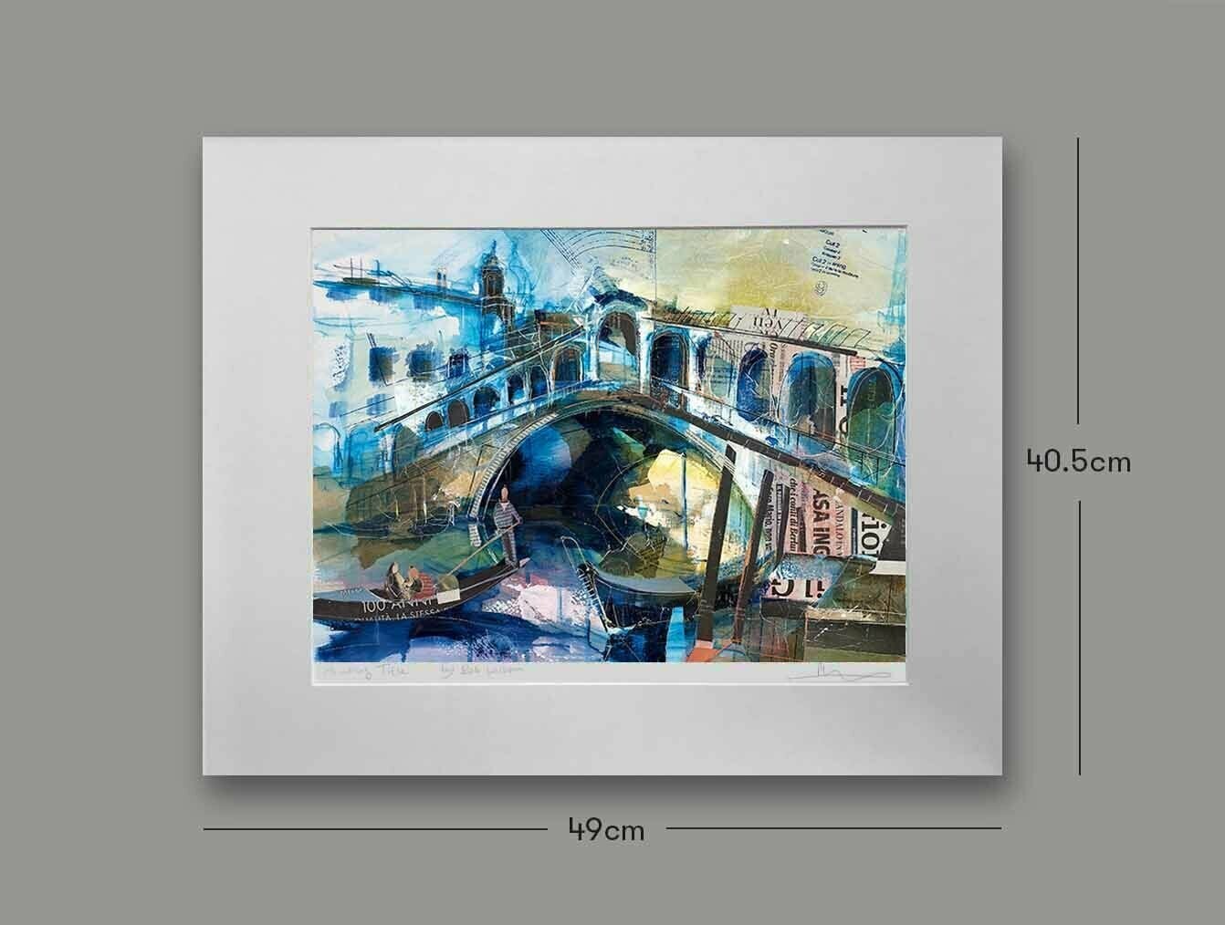 Italy: Rialto Bridge, Venice, Options: mounted, Size: Small