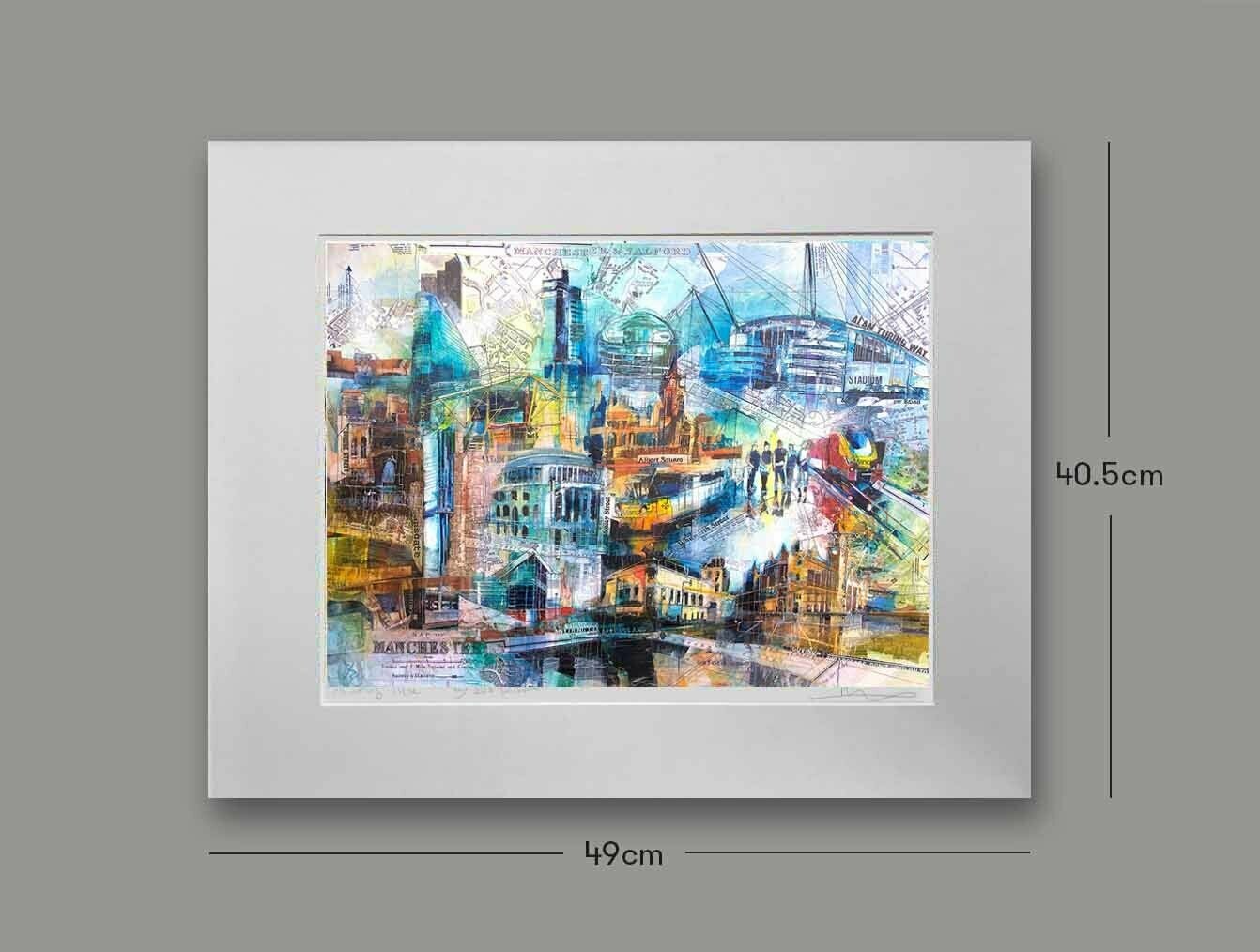 Map of Manchester, Options: mounted, Size: Small