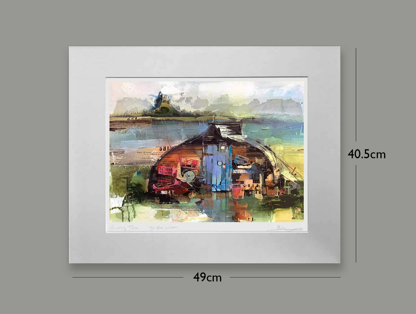 Boat Shed at Holy Island, Options: mounted, Size: Small