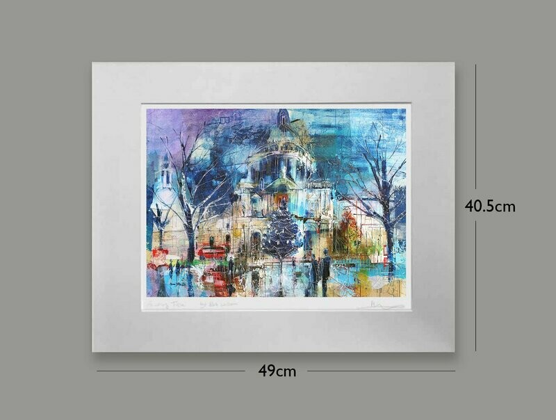 London: St Pauls at Christmas, Size: Small, Options: mounted