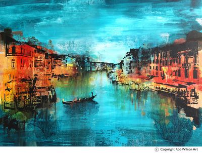 Venice: Restaurant Lights, Screenprint.