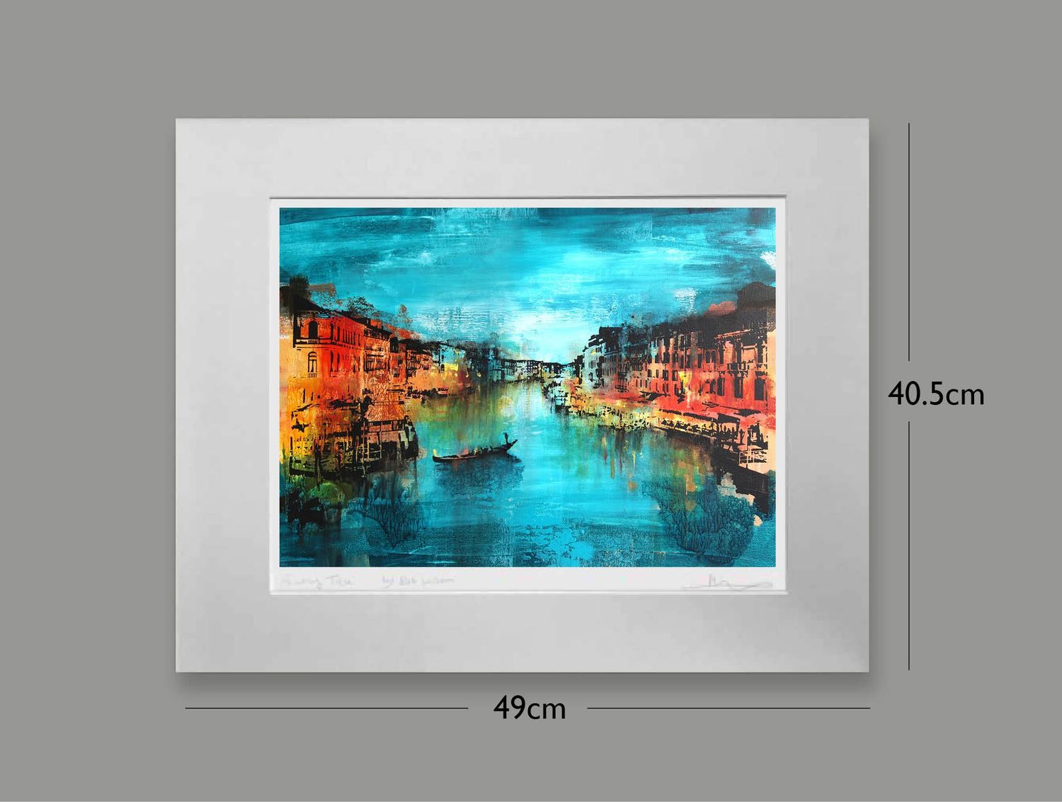 Venice: Restaurant Lights, Screenprint., Options: mounted, Size: Small