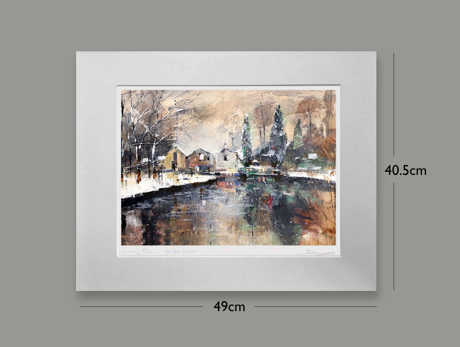 Canal Basin in the Snow, Whaley Bridge, Options: mounted, Size: Small
