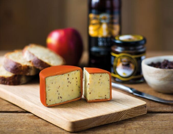 Old Hag Wincle Ale & Mustard Cheddar - Waxed Truckle 200g