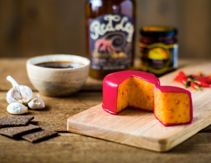 Jamaican Jerk Sauce Spicy Cheddar - Waxed Truckle 200g