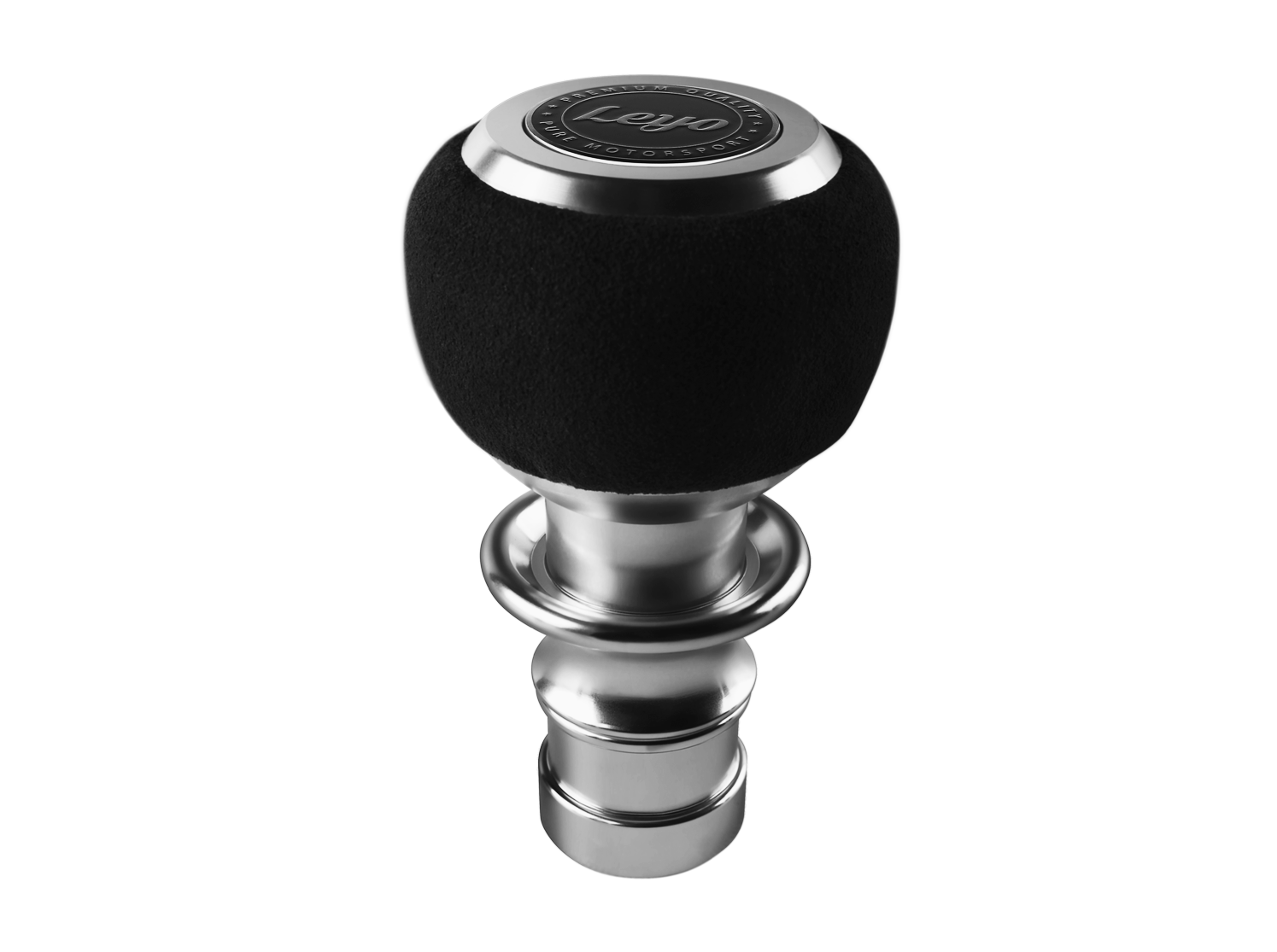 LEYO Black Alcantara DSG Shift Knob  (Silver Anodized)