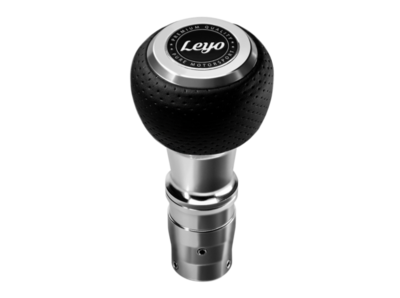 LEYO Black Nappa Manual Shift Knob (Silver Anodized)
