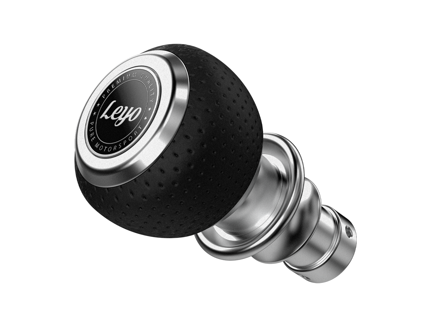 LEYO Black Nappa DSG Shift Knob (Silver Anodized)