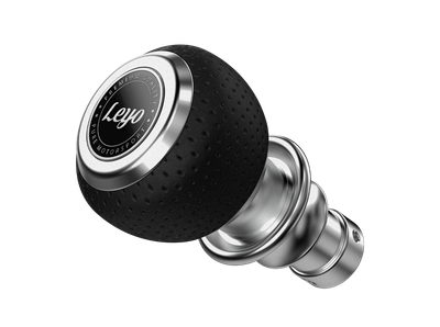 LEYO Black Nappa DSG Shift Knob (Silver Anodized)