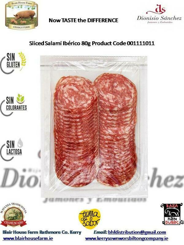 SLICED SALAMI DUROC 80g x 25No per Case x 48No Case per Pallet - Order Qty is by Case - by Pallet Load - Mixed Pallets Available.