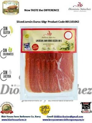 Dionisio Sánchez - Sliced Jamon - Duroc - 60g x 25No per Case - Gluten Free - Lactose Free - Colorant Free