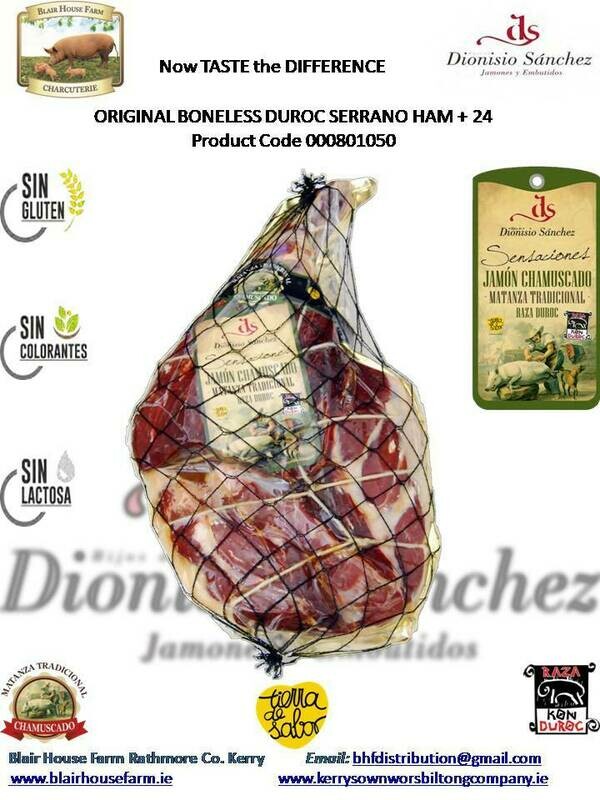 Dionisio Sánchez: Original Boneless Duroc  Serrano Ham +24 Months Mature +/- 6kg x 1No per Case