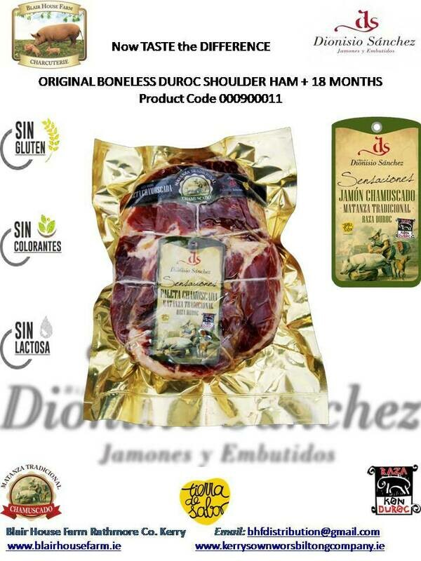 Dionisio Sánchez: Original Boneless Duroc Shoulder Ham + 18 Months Mature +/- 3kg x 2No Units per Case - Order Qty is by Case