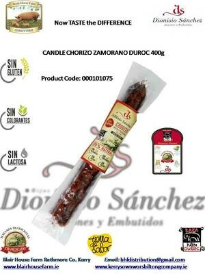 CANDLE CHORIZO ZAMORANO DUROC 400g - Unit per Case 15No x 56No Case per Pallet - Order Qty is by Case - by Pallet Load - Mixed Pallets Available.