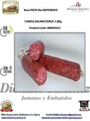 CANDLE SALAMI DUROC 1.8kg x 3No Unit per Case: x 63No Case per Pallet: - Order Qty is by Case - by Pallet Load - Mixed Pallets Available.