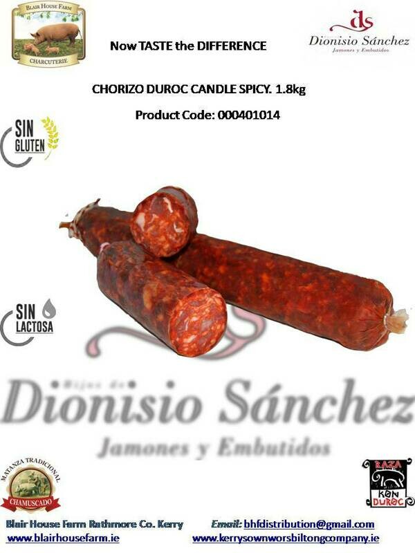 SPICY CHORIZO DUROC CANDLE x 1.8kg x 3No per Case x 63No Case per Pallet - Order Qty is by Case - by Pallet Load - Mixed Pallets Available.