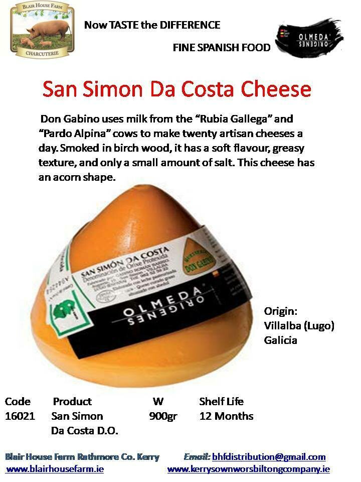 San Simon Da Costa Smoked Cheese 900g x 4No per Case x 20No Case per Pallet - Order Qty is by Case. Mixed Pallets Available.