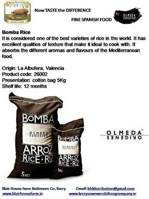 Olmeda Origenes - TRADITIONAL SPANISH ​BAMBA PAELLA RICE x 5kg Cotton Bag