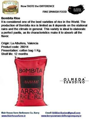 Olmeda Origenes - BOMBITA PAELLA RICE x 1kg - Cotton Bag