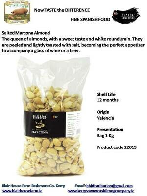 Olmeda Origenes SALTED MARCONA ALMOND x 1Kg BAG