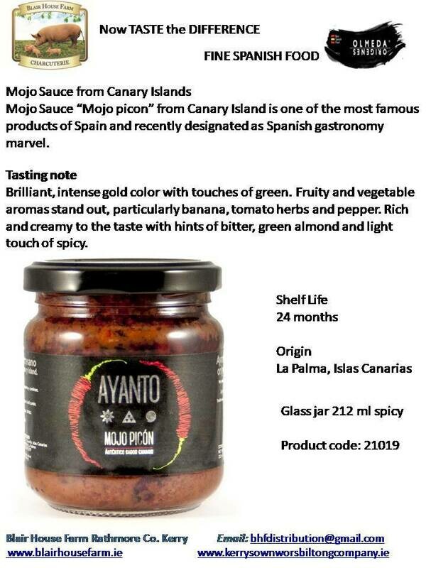Olmeda Origenes RED SPICY AYANTO MOJO SAUCE from CANARY ISLAND x 212ml - No Preservatives - Colourings &amp; 100% Gluten Free.