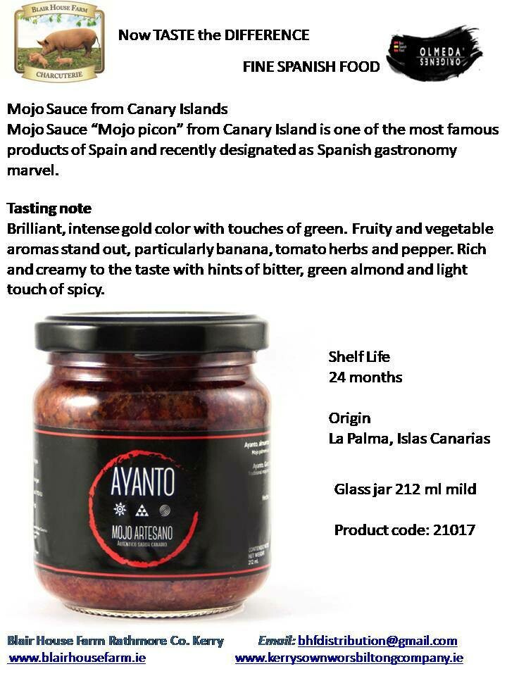 Olmeda Origenes RED SWEET AYANTO MOJO SAUCE from CANARY ISLAND x 212ml - No Preservatives or Colourings &amp; 100% Gluten Free.