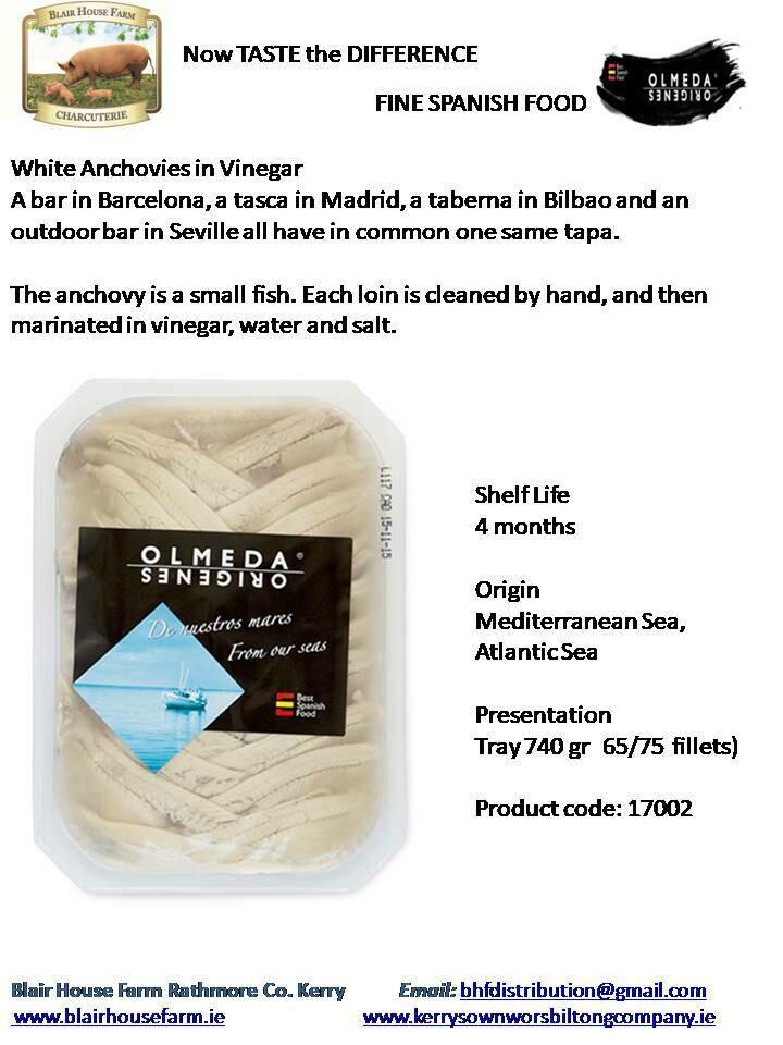 Olmeda Origenes WHITE ANCHOVIES SEASONED in VINAGAR x 740g