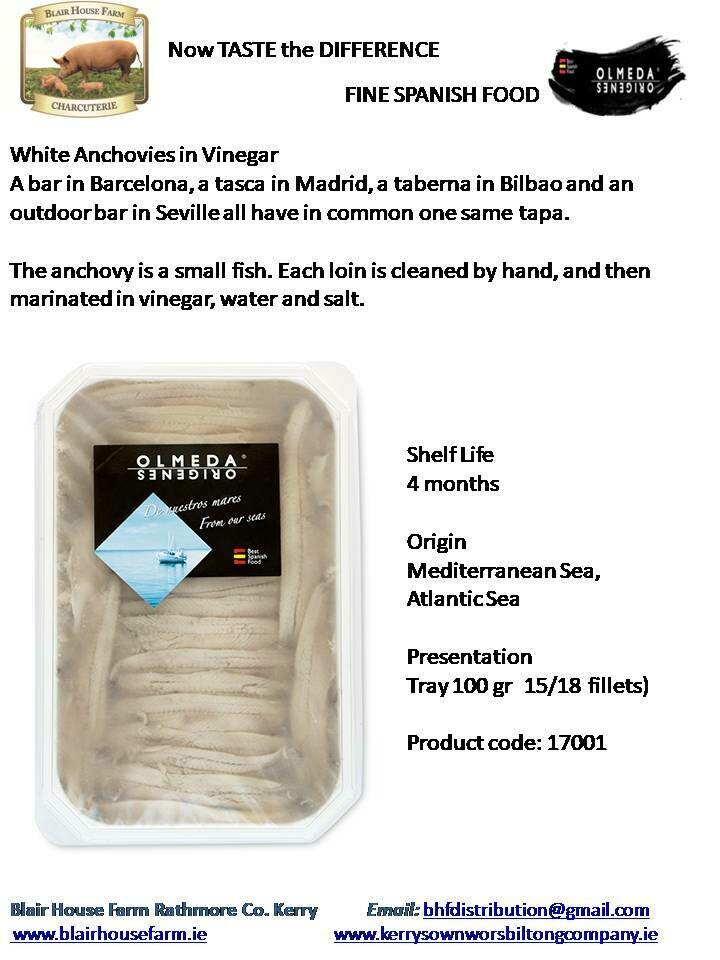 Olmeda Origenes WHITE ANCHOVIES SEASONED in VINAGAR x 100g