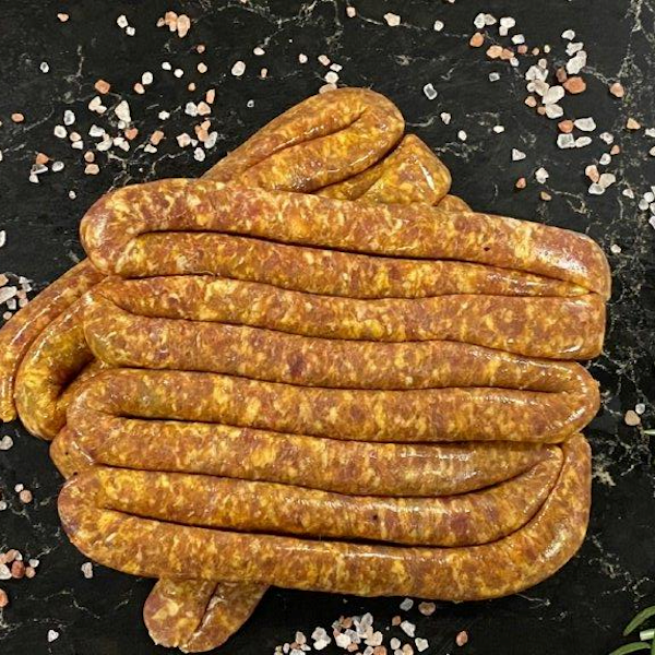 Kerry&#39;s Own Wors - Traditional South African Spicy Lamb Sosatiewors in Natural Sheep(Thin) Casings 540g