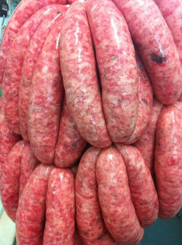 Walker&#39;s Gourmet Pure Pork Thick Sausages with Diced Black Pudding - in Natural Pork Casings 454g