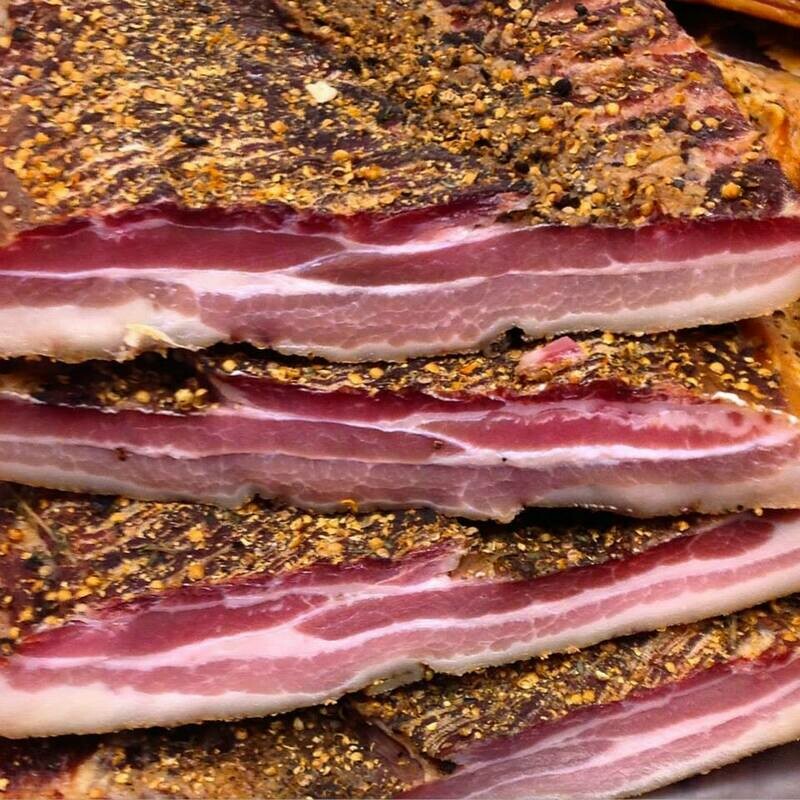 Blair House Farm - Traditional Old Style - Dry Cured - Orange - Streaky Bacon Joint 250g