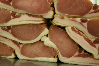 BLAIR HOUSE FARM - TRADITIONAL OLD STYLE -  GAMMON CURE - RIND ON - SHORT BACK BACON RASHERS - COLD SMOKED WITH BEECH WOOD x 2.27kg(5Lbs)