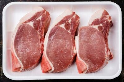 BLAIR HOUSE FARM - PRIME LOIN BONELESS PORK CHOPS - CRACKLIN ON x 5No - HAND CUT x +/- 0.675g
