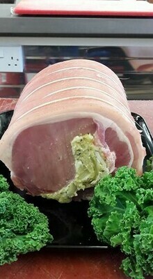 BLAIR HOUSE FARM - PRIME CENTRE LOIN BONELESS - CRACKLIN ON - SAGE &amp; ONION STUFFED PORK ROASTING JOINT x +/- 0.907g(2Lbs)