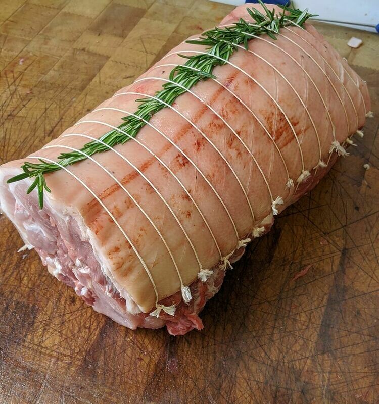 BLAIR HOUSE FARM - SLOW ROASTING - BONED &amp; ROLLED - CRACKLIN ON - FULL PORK - F/Qtr - JOINT x +/- 3.6kg(+/- 8Lbs)