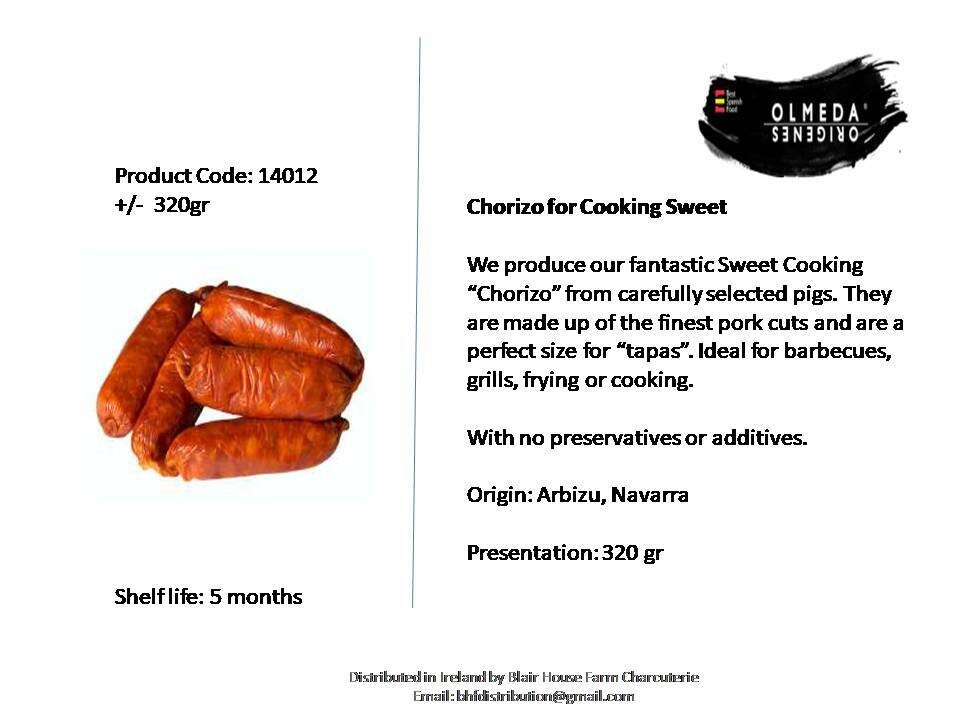 Olmeda Origenes Chorizo - Sweet x 320gr - Ideal for Tapas - BBQ - Grill - Oven - With No Preservatives or Additives