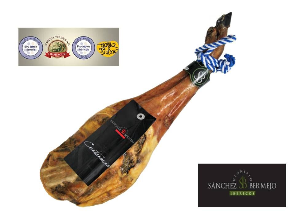 Sánchez Bermejo Ibericos: Iberian Cebo Ham 50% Iberian Breed Centenario +26 Months +/- 8kg each x 2No per Case