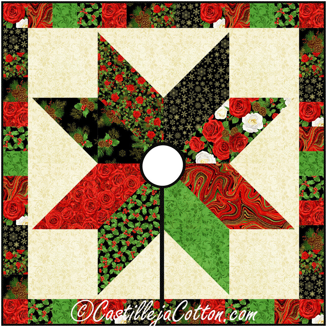 Starlight Rose Tree Skirt Quilt Pattern