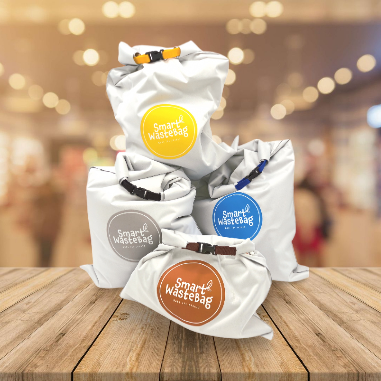 SmartWasteBag-Set mit Rollverschluss "Alleskönner für Bio-, Rest-, Papiermüll und "gelbe Tonne"