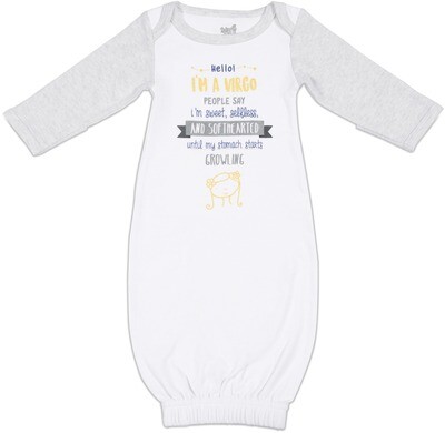 ST - Virgo -0-3 Months Gown W/Mitten Cuffs #69079 ST - Virgo -0-3 Months Gown W/Mitten Cuffs #69079