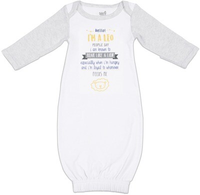 ST - Leo - 0-3 Months Gown W/Mitten Cuffs #69078 ST - Leo - 0-3 Months Gown W/Mitten Cuffs #69078