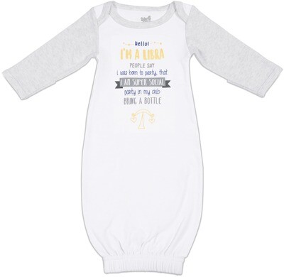 ST - Libra - 0-3 Months Gown W/Mitten Cuffs #69080 ST - Libra - 0-3 Months Gown W/Mitten Cuffs #69080