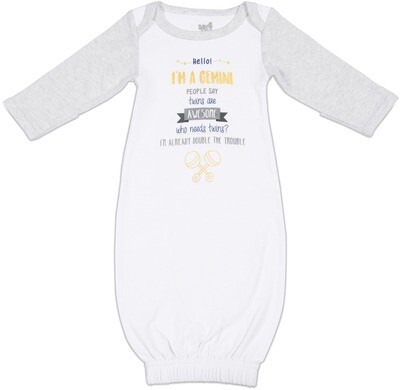 ST - Gemini - 0-3 Months Gown W/Mitten Cuffs #69076 ST - Gemini - 0-3 Months Gown W/Mitten Cuffs #69076