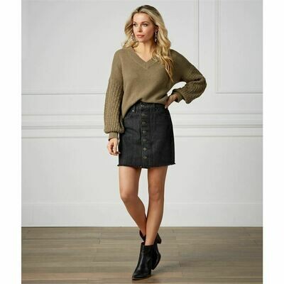 Fitz Button Front Skirt #85200107BK-M Fitz Button Front Skirt #85200107BK-M